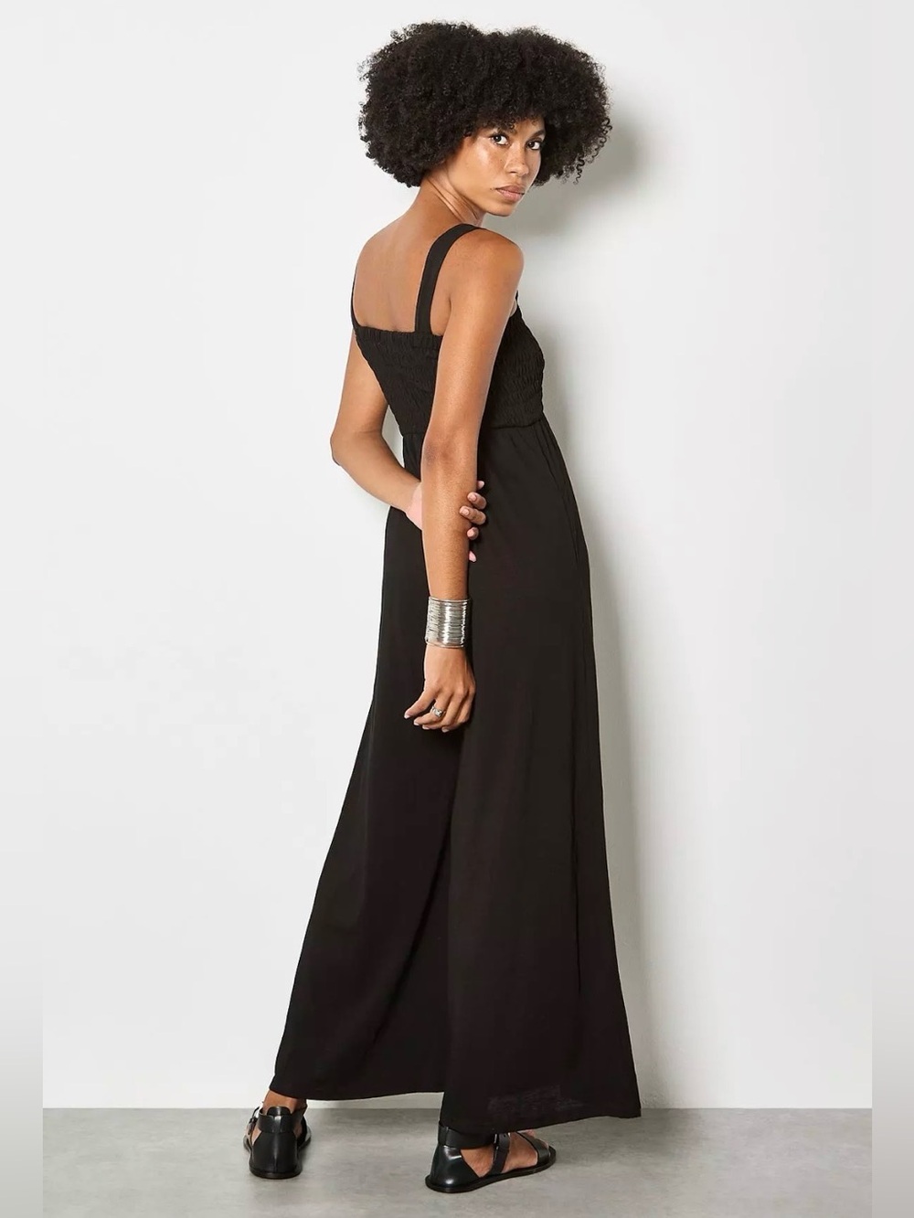 Apricot π - Smoked Easy Jersey Slub Jumpsuit - Picture 2 of 6